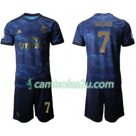 Camisolas de Futebol Real Madrid Eden Hazard 7 Criança Equipamento Alternativa 2019/20 Manga Curta